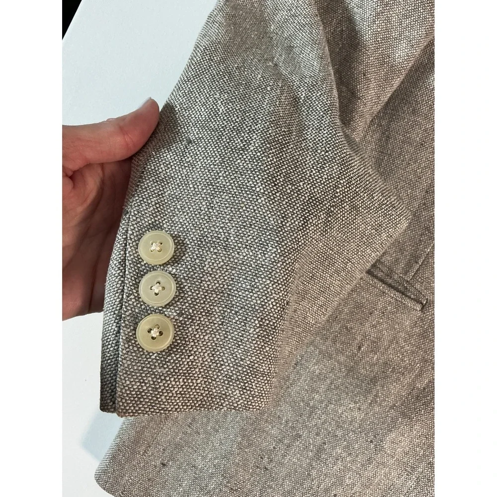 VTG Andre Villard Paris Wool Tweed Sport Coat Blazer Gray Brown Size 37S